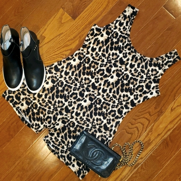 Pants - 🐆 Leopard-Print Tank Romper w/ Biker Shorts